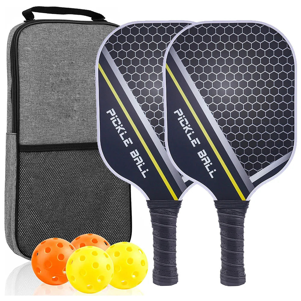 Pickleball Paddles Set-Graphite Carbon Fiber Lightweight Racquets Set