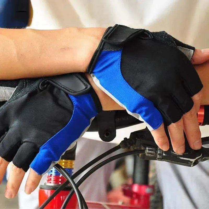 Half-finger cycling gloves with anti-slip grip and shock absorption for summer training