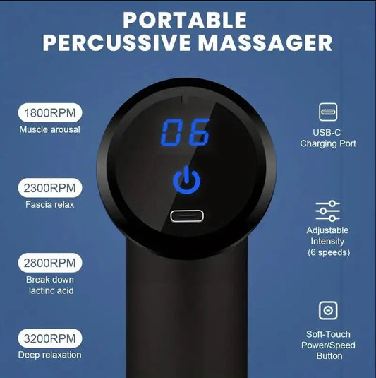 Mini portable massage gun for deep muscle relief and recovery