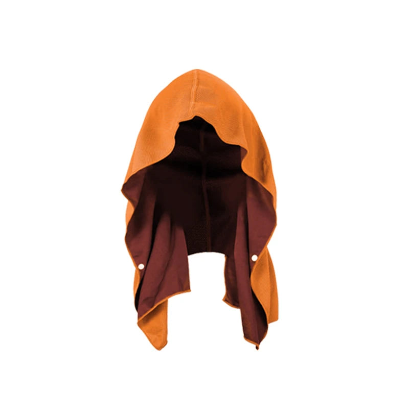 Cooling hooded towel with instant evaporative technology for sports and fitness