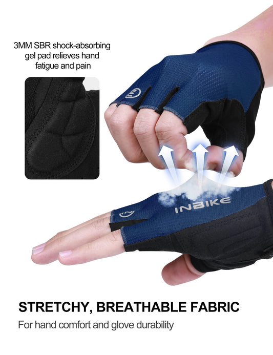 INBIKE half-finger cycling gloves with shock absorption and breathable design