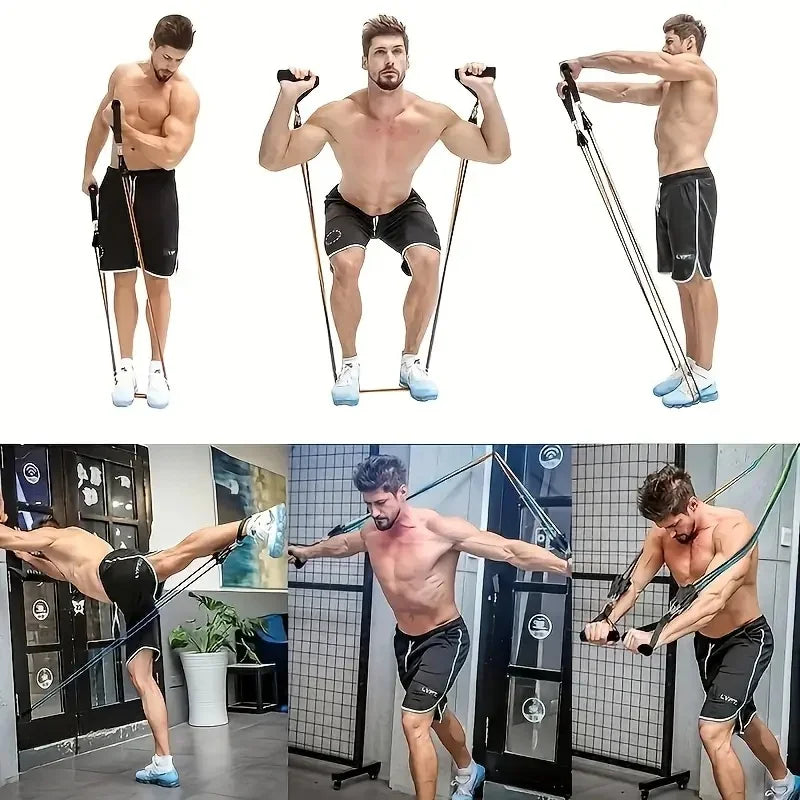 11pcs TPE Resistance Bands Set, Resistance Bands With Door Anchor, Handles, Carry Bag, Legs Ankle Straps, Exercise Bands