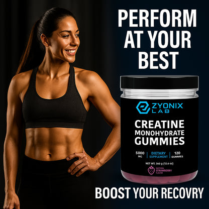 Creatine Monohydrate Gummies 5000 mg for Men & Women Strawberry Flavor