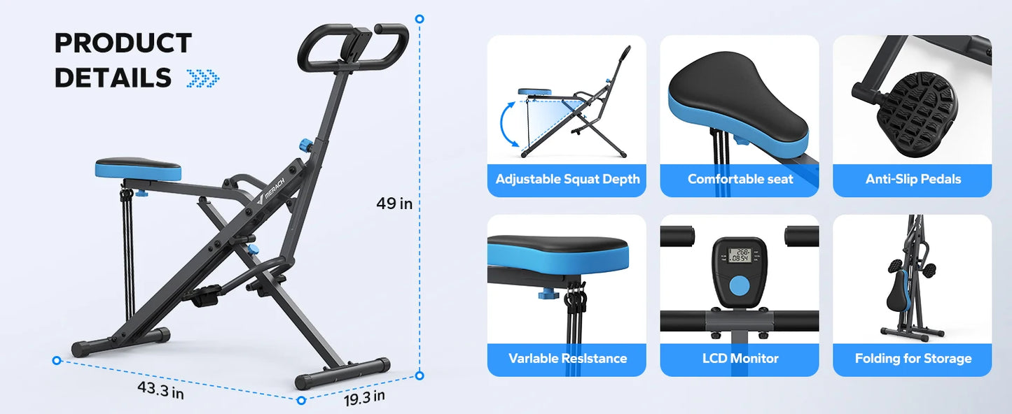 2-in-1 Squat & Rowing Machine