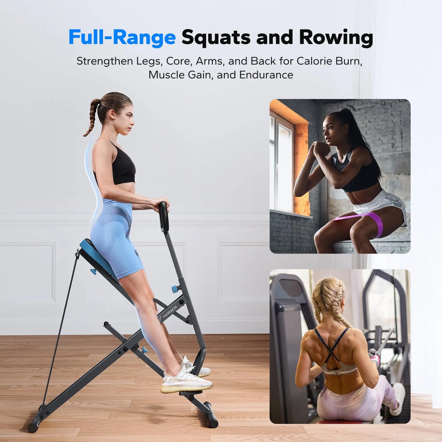 2-in-1 Squat & Rowing Machine