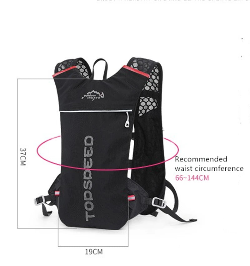 5L ultralight hydration running vest with 500ml bottle for trail and marathon