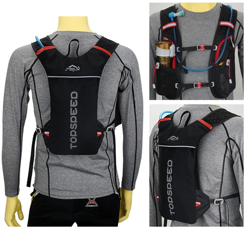 5L ultralight hydration running vest with 500ml bottle for trail and marathon
