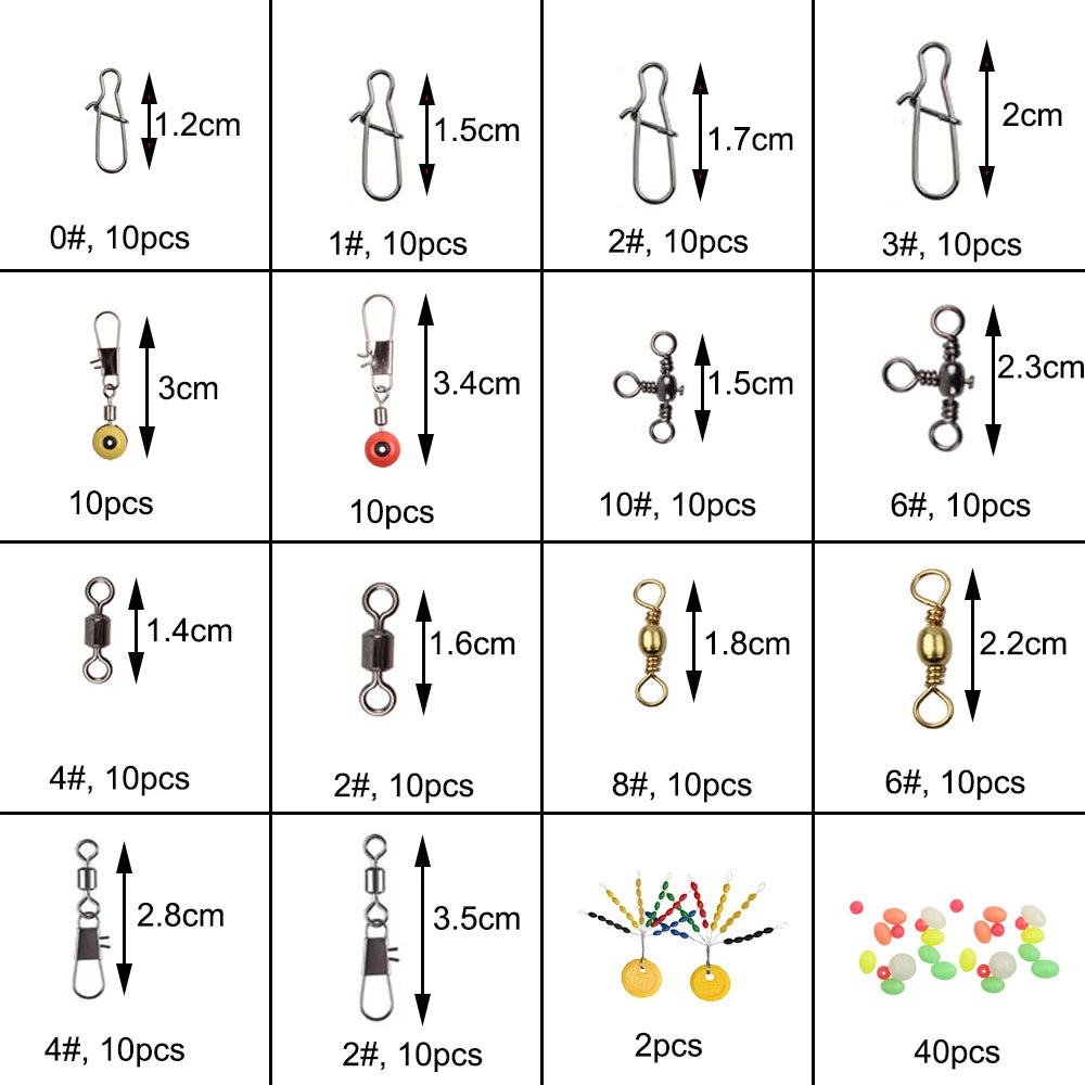 182pc Fishing Connector Tackle Kit