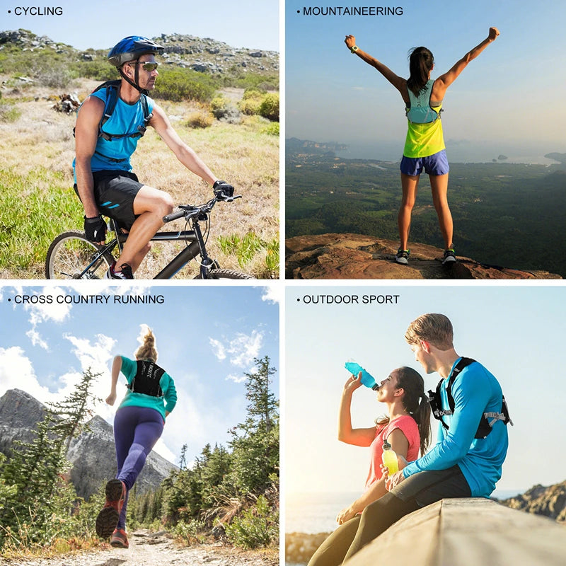 5L ultralight hydration running vest with 500ml bottle for trail and marathon