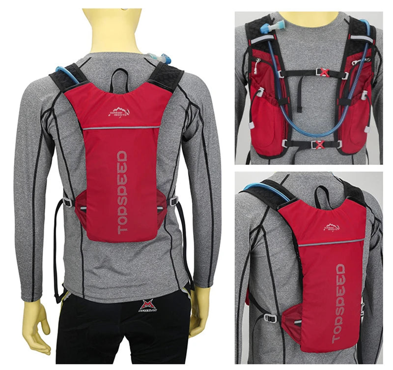 5L ultralight hydration running vest with 500ml bottle for trail and marathon