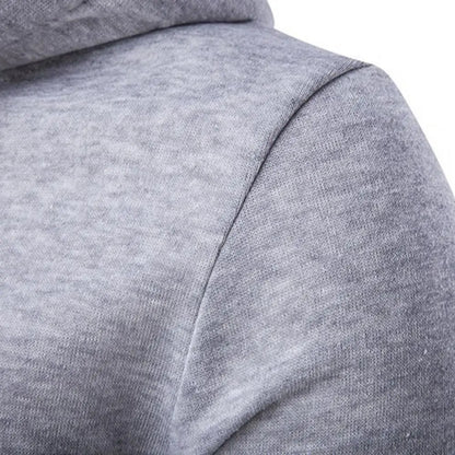 Men Long Sleeve Hoodie Zipper Closure