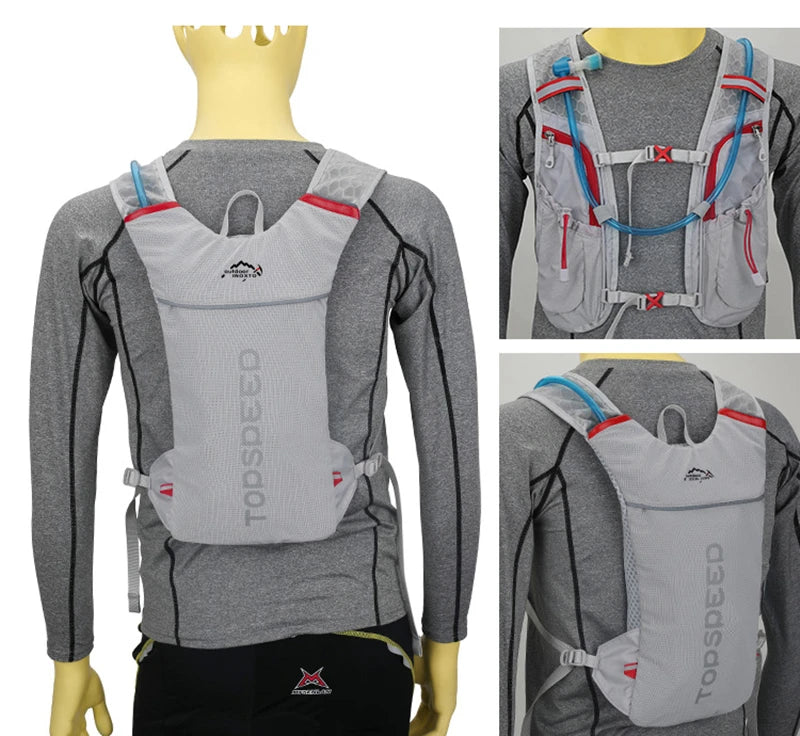 5L ultralight hydration running vest with 500ml bottle for trail and marathon