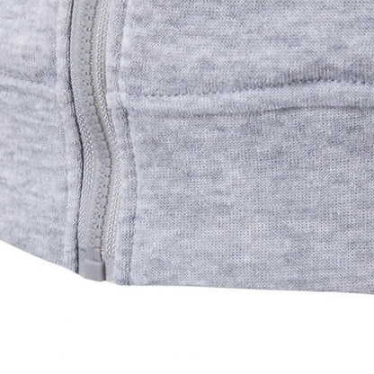 Men Long Sleeve Hoodie Zipper Closure