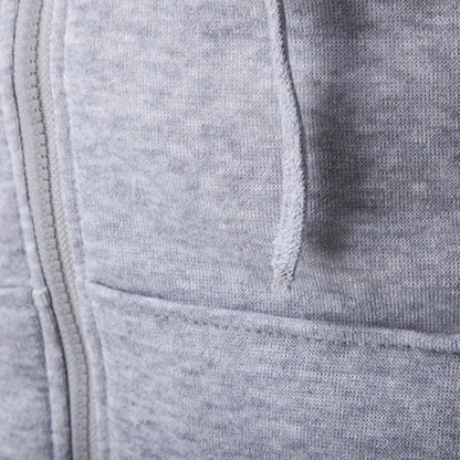 Men Long Sleeve Hoodie Zipper Closure
