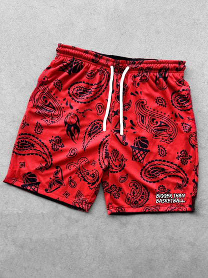 Paisley Basketball Streetwear Shorts