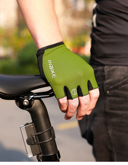INBIKE half-finger cycling gloves with shock absorption and breathable design