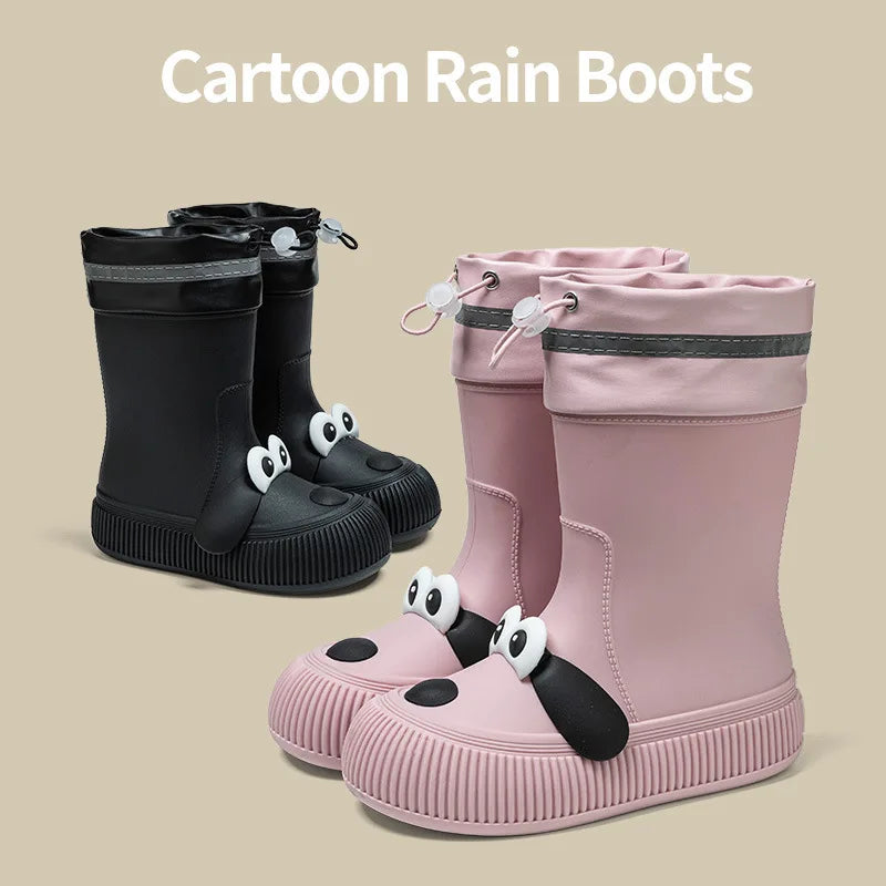 Puppy Pattern Warm Rain Boots