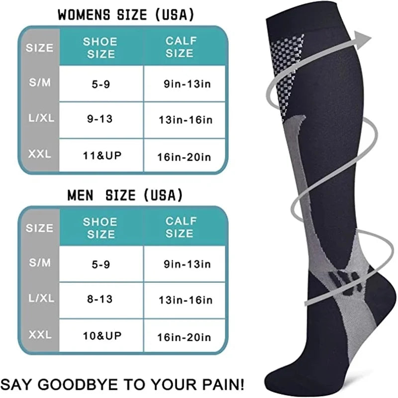 1 Pair Compression Socks Running Support