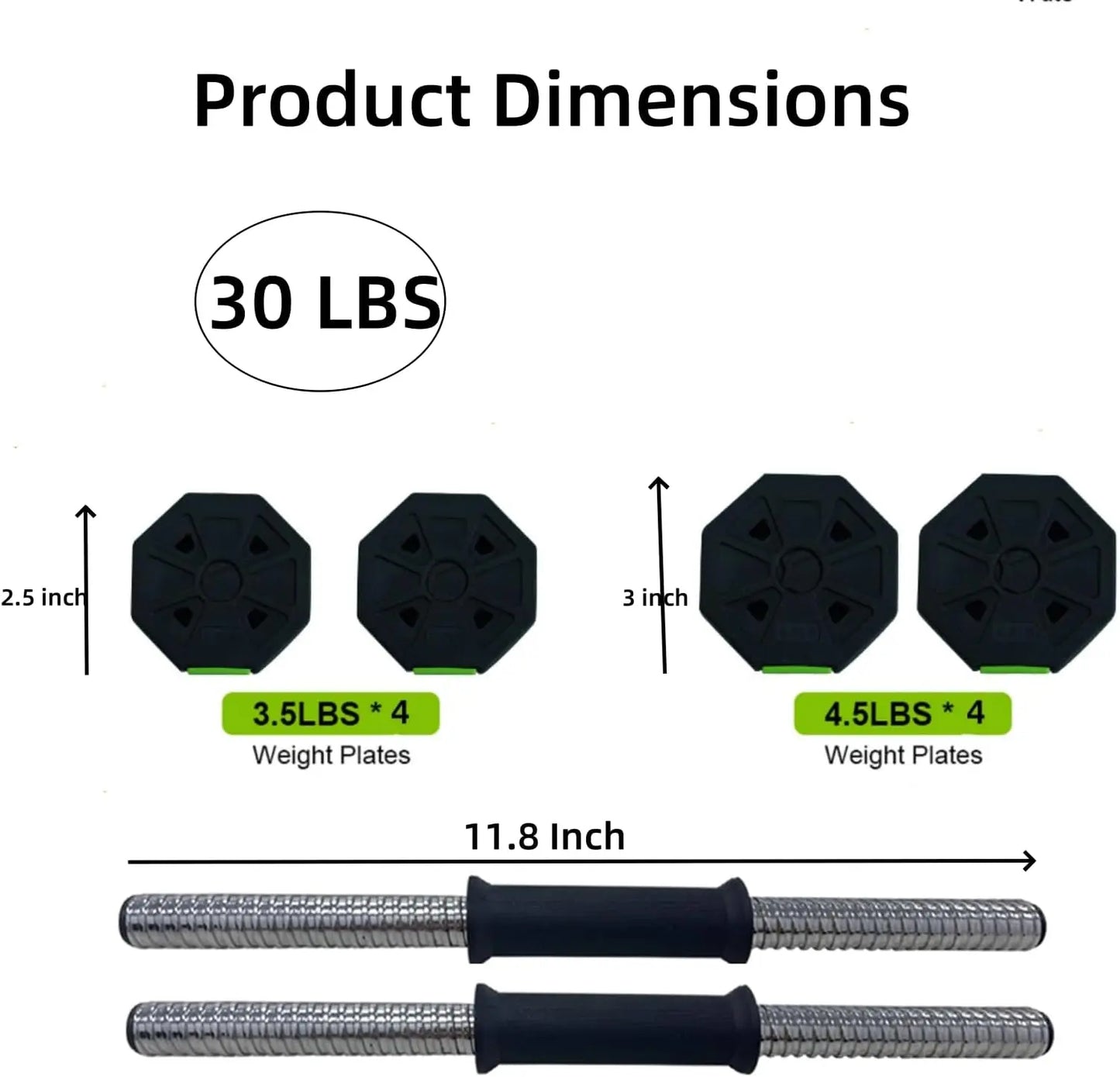 2-in-1 Adjustable Dumbbell Set with Iron Handle