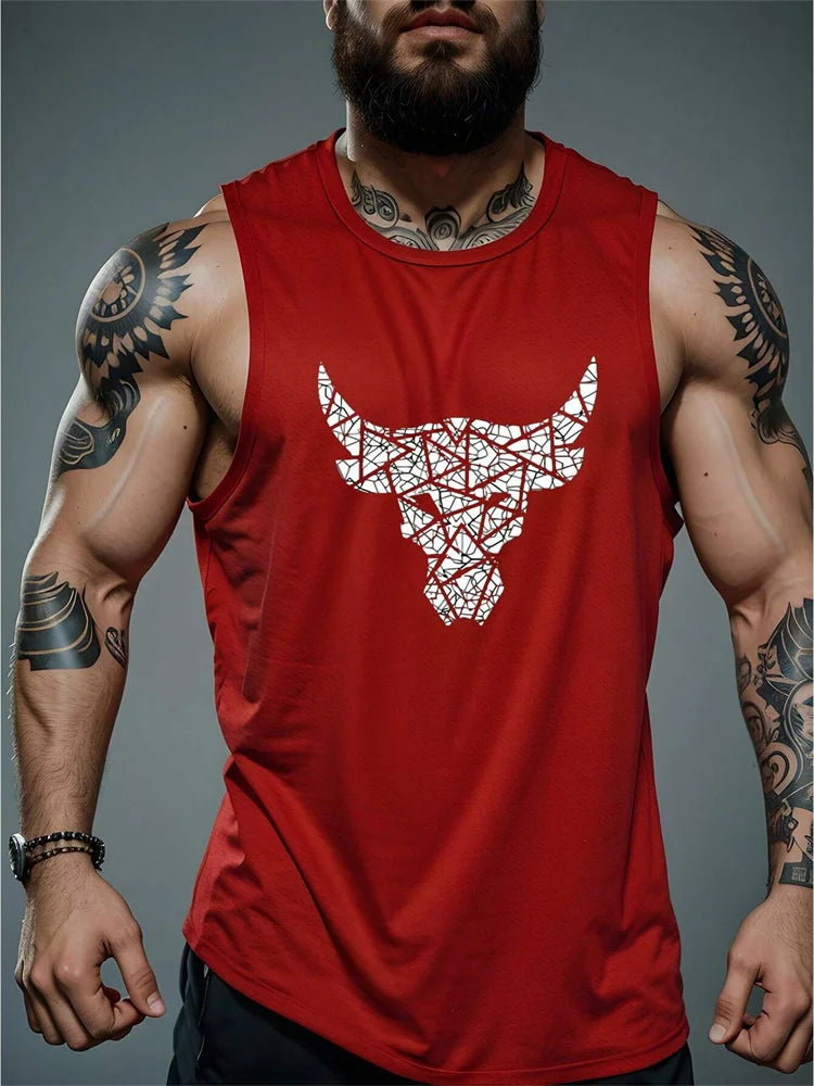 Men's Beach Print Tank Top