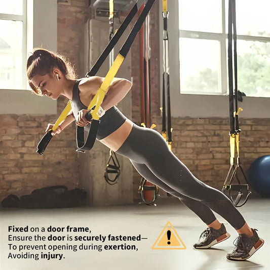 Suspension training belt with bungee for strength and home workouts