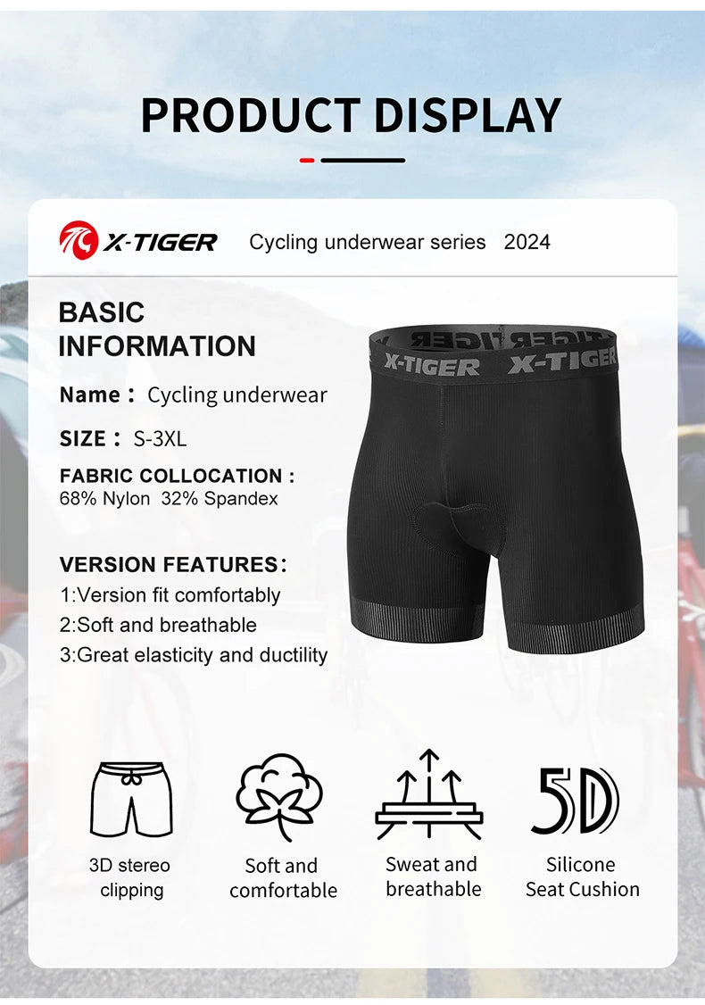 Cycling Shorts Mesh Underwear Gel Pad