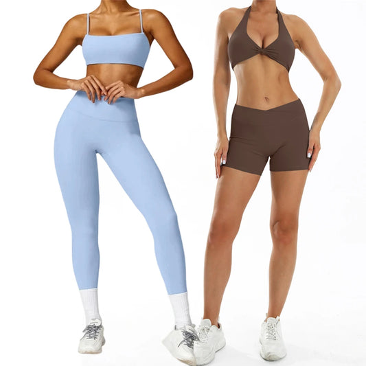 3PCS Women’s Yoga Set – Sports Bra, Leggings & Gym Outfit