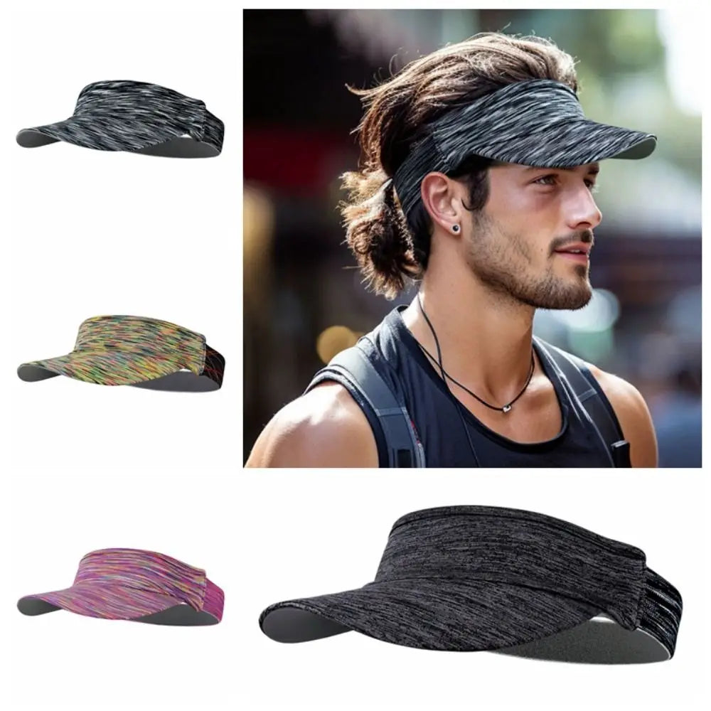 Breathable quick-dry visor cap for running, sports, and outdoor activities