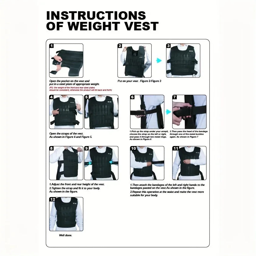 Adjustable Weight Vest & Weights Set for Strength Training