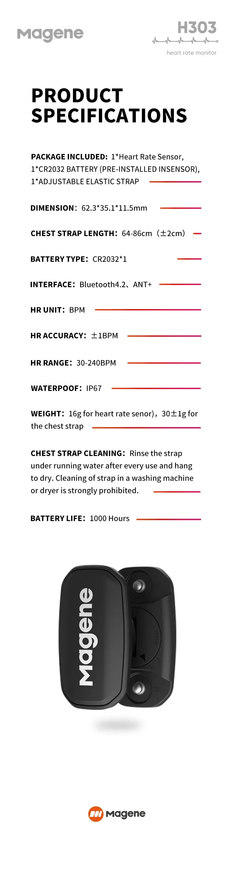 Heart Rate Monitor - Bluetooth with Chest Strap