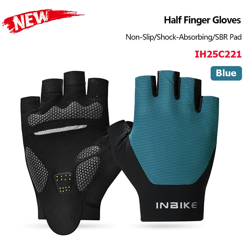 INBIKE half-finger cycling gloves with shock absorption and breathable design