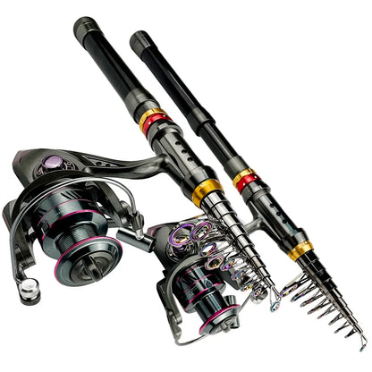 Telescopic Carbon Fishing Rod Combo