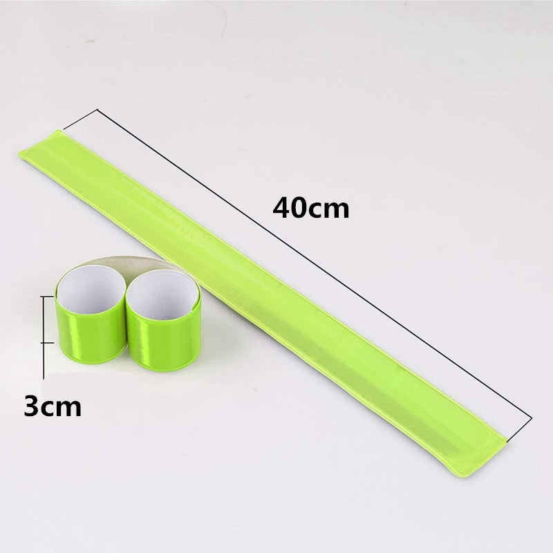 2pcs 40cm reflective slap bands for running, cycling, and safety visibility