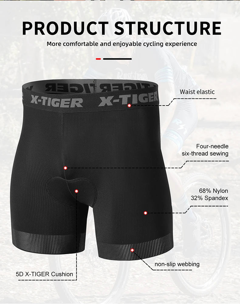 Cycling Shorts Mesh Underwear Gel Pad