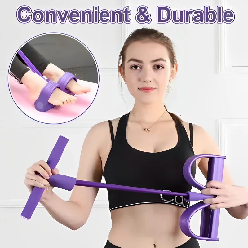 4-Tube Pedal Tensioner – Multi-Functional Elastic Fitness Band