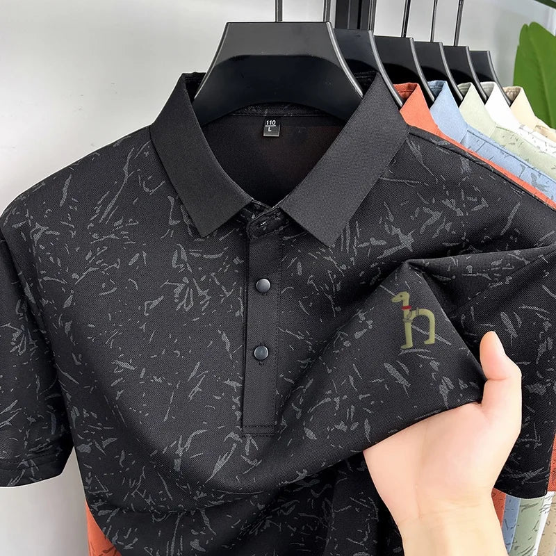 Premium Geometric Printed Polo Shirt