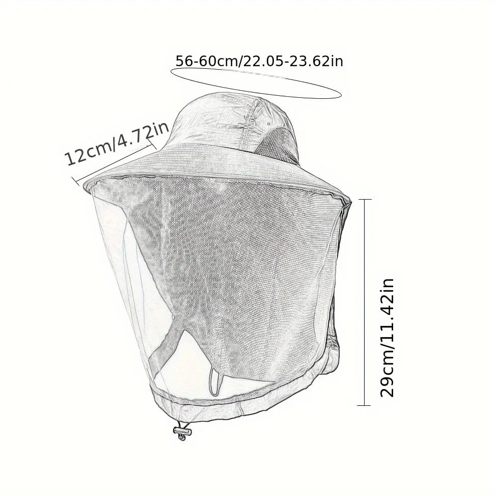 Wide Brim Mesh Insect Hat