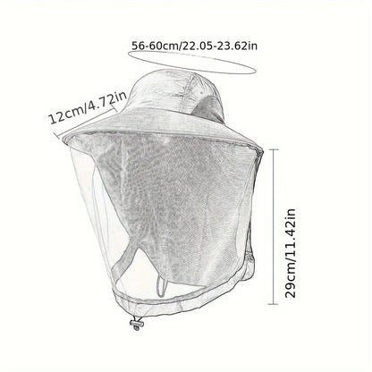 Wide Brim Mesh Insect Hat
