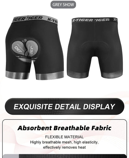 Cycling Shorts Mesh Underwear Gel Pad