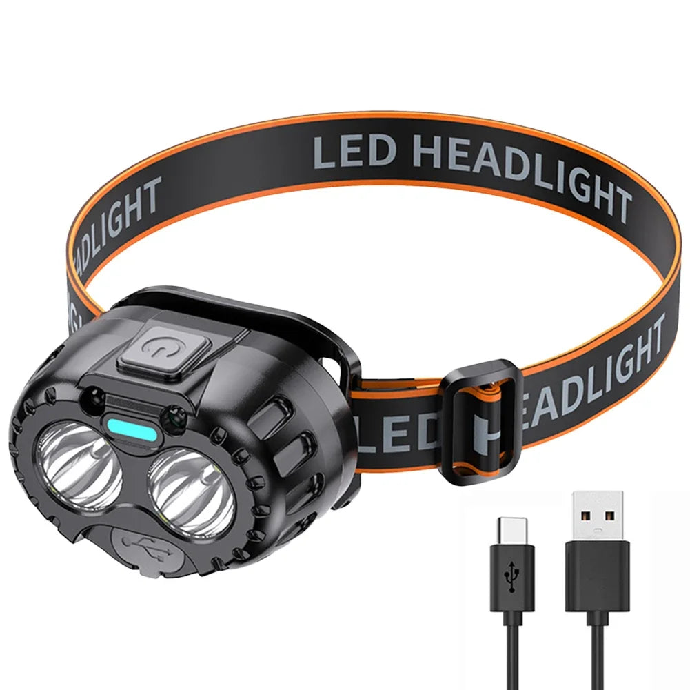 Powerful waterproof LED headlamp 250LM for camping, hiking, and emergencies