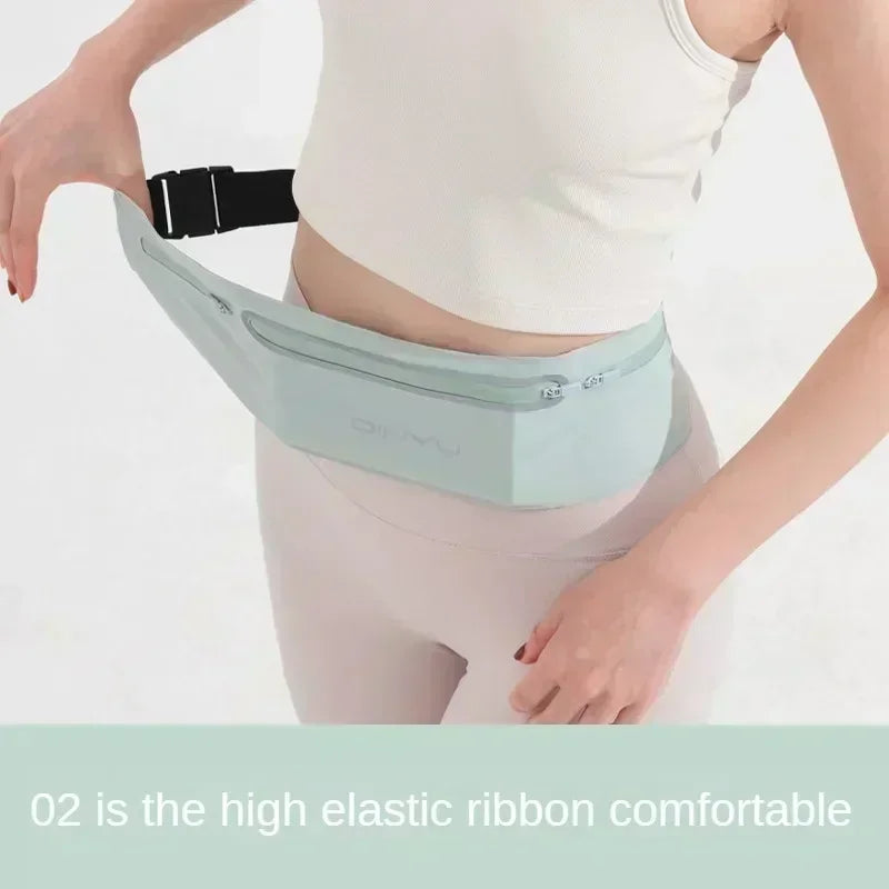 Adjustable sports fanny pack with phone holder for running and gym