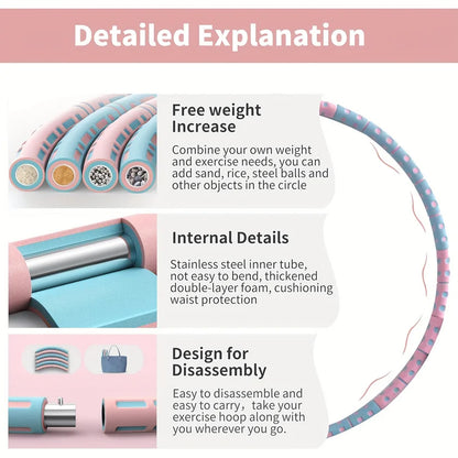Adjustable 6-Section Foam Exercise Hoop