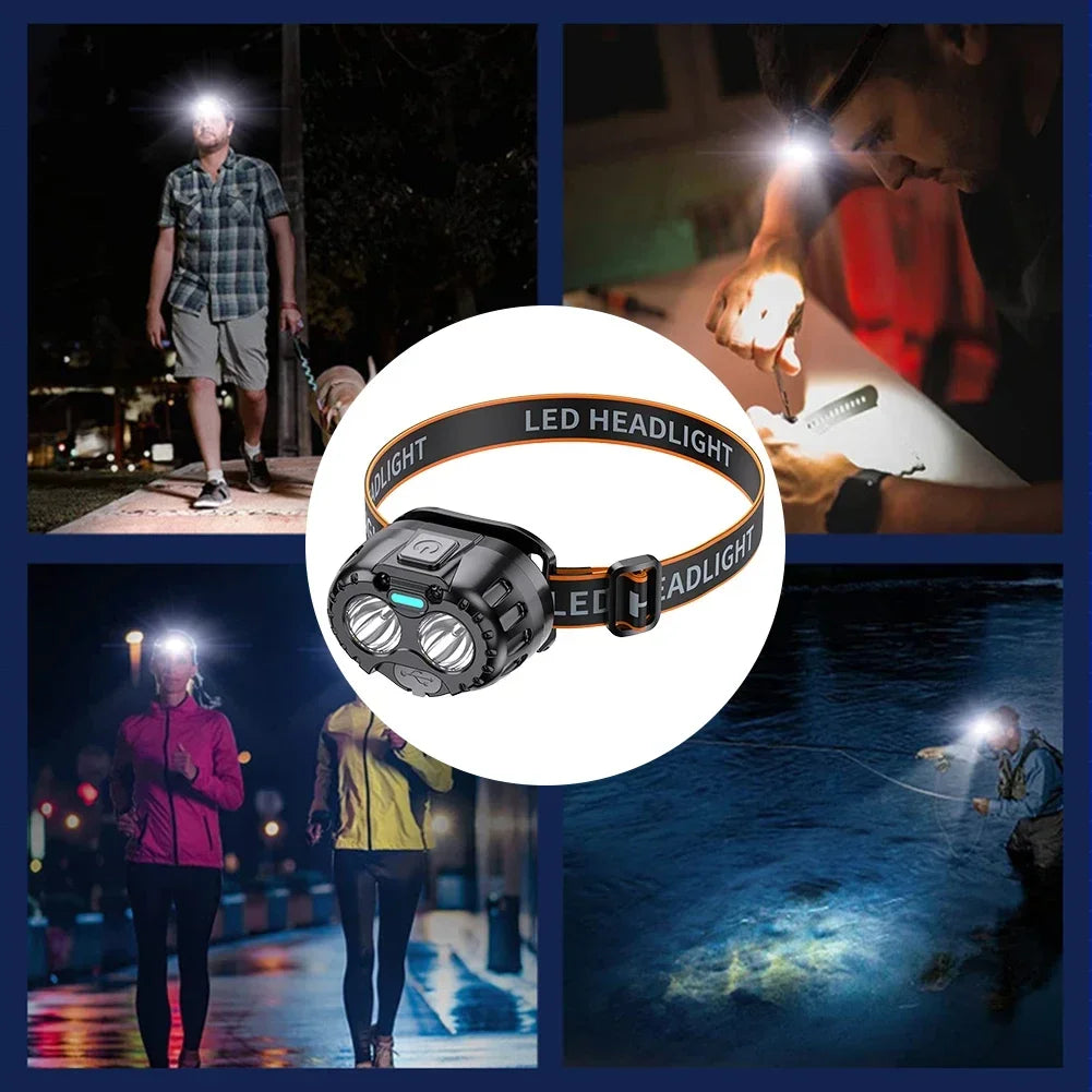 Powerful waterproof LED headlamp 250LM for camping, hiking, and emergencies
