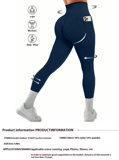 High-Waisted Seamless Yoga Pants –  Gym Leggings with Pockets