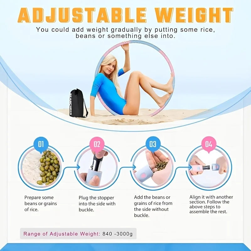 Adjustable 6-Section Foam Exercise Hoop
