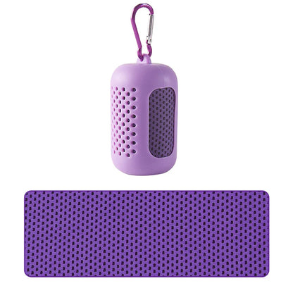 Portable silicone-wrapped cooling towel for sports, fitness, and beach use