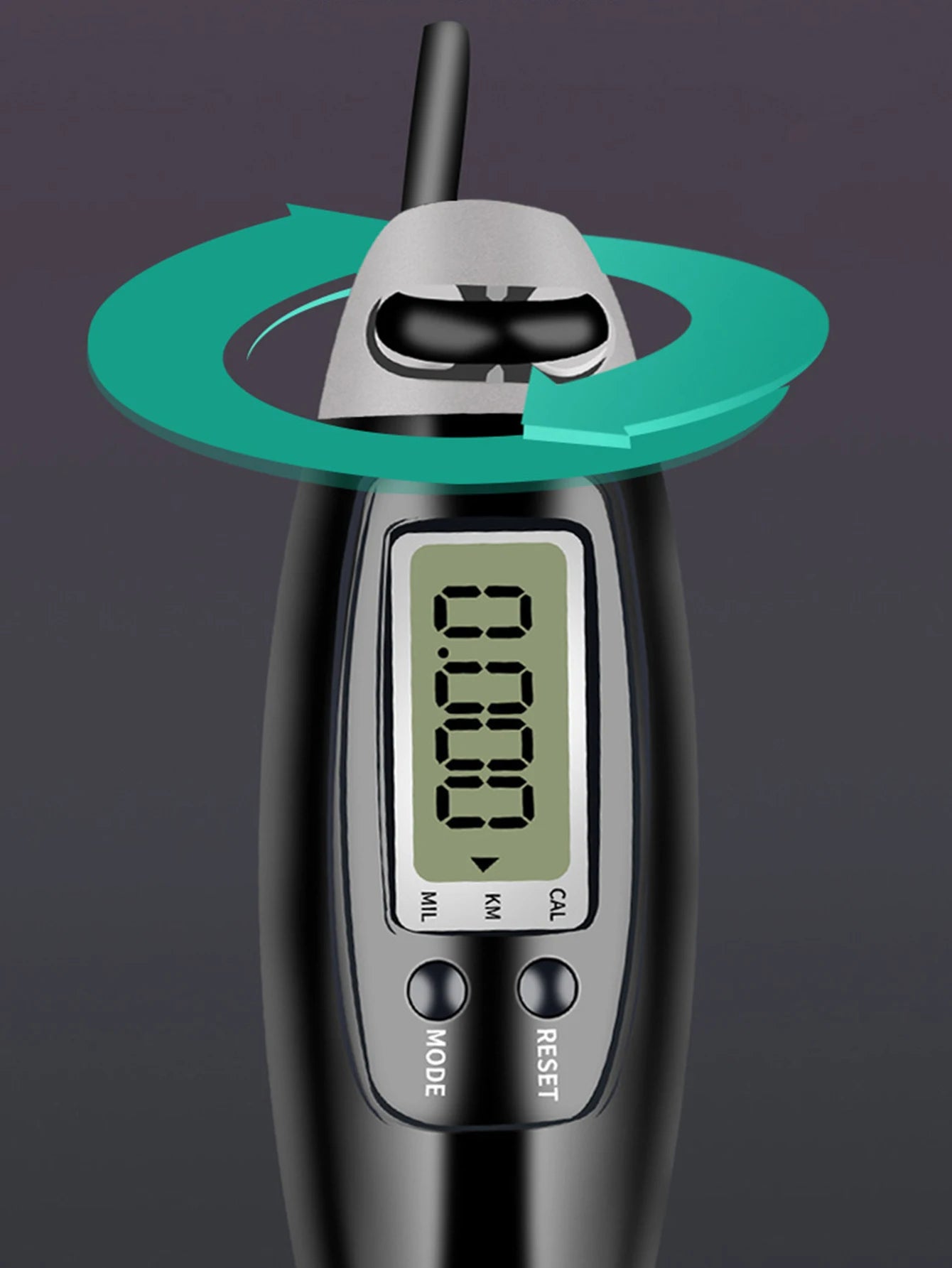Smart digital counting jump rope with cordless and corded modes