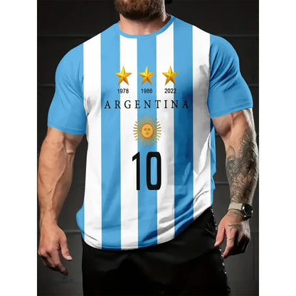 Argentina 3D Flag Jersey T-Shirt