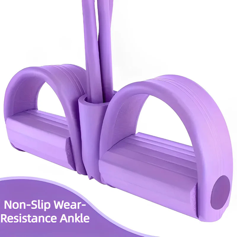4-Tube Pedal Tensioner – Multi-Functional Elastic Fitness Band