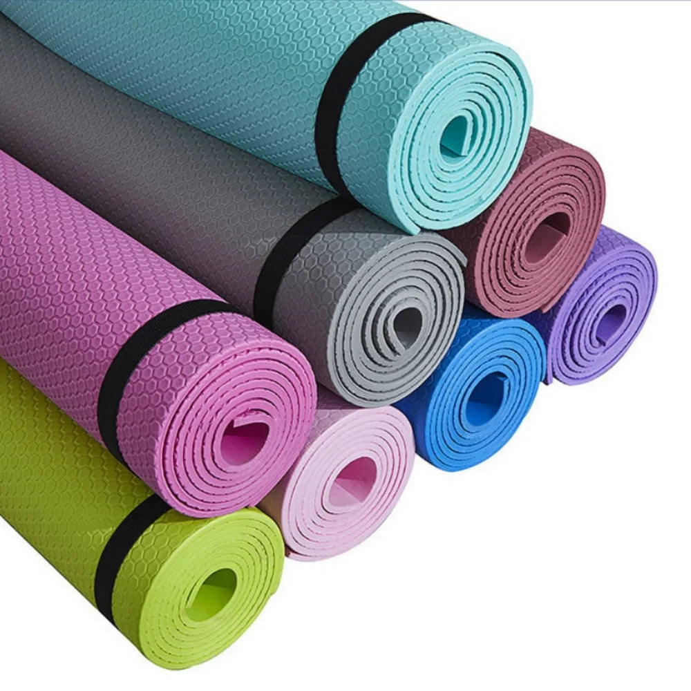 Thick anti-skid yoga mat for exercise, pilates, and home workouts